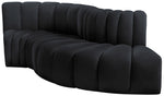 Arc - Velvet 4 Piece L-Shaped Modular Sofa