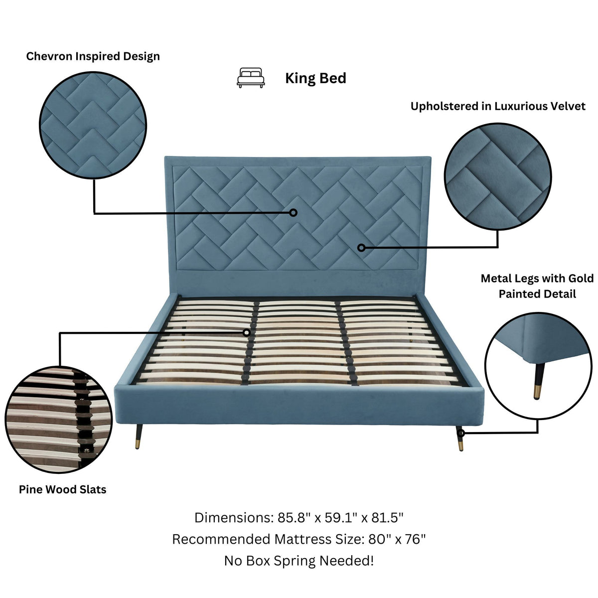 Manhattan Crosby - Upholstered Platform Bed