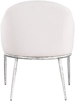Ferro - Upholstered Dining Arm Chair With Brushed Silver Legs