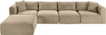 Shaggy - Fabric 5 Piece Modular Sectional With Ottoman