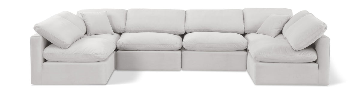 Indulge - Velvet 6 Piece Modular U-Shaped Sectional