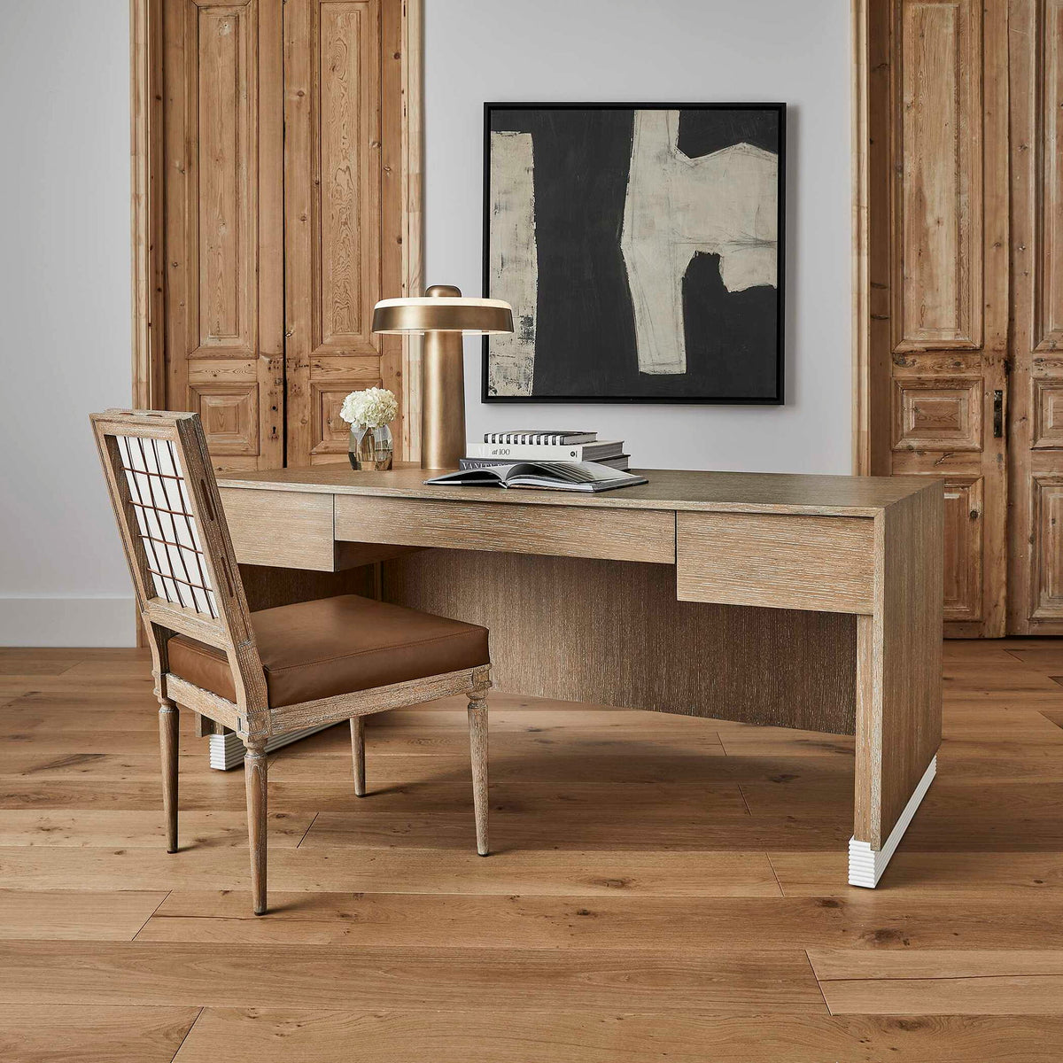 French - Connection Dining Chair (Set of 2) - Brown / White / Woodtone