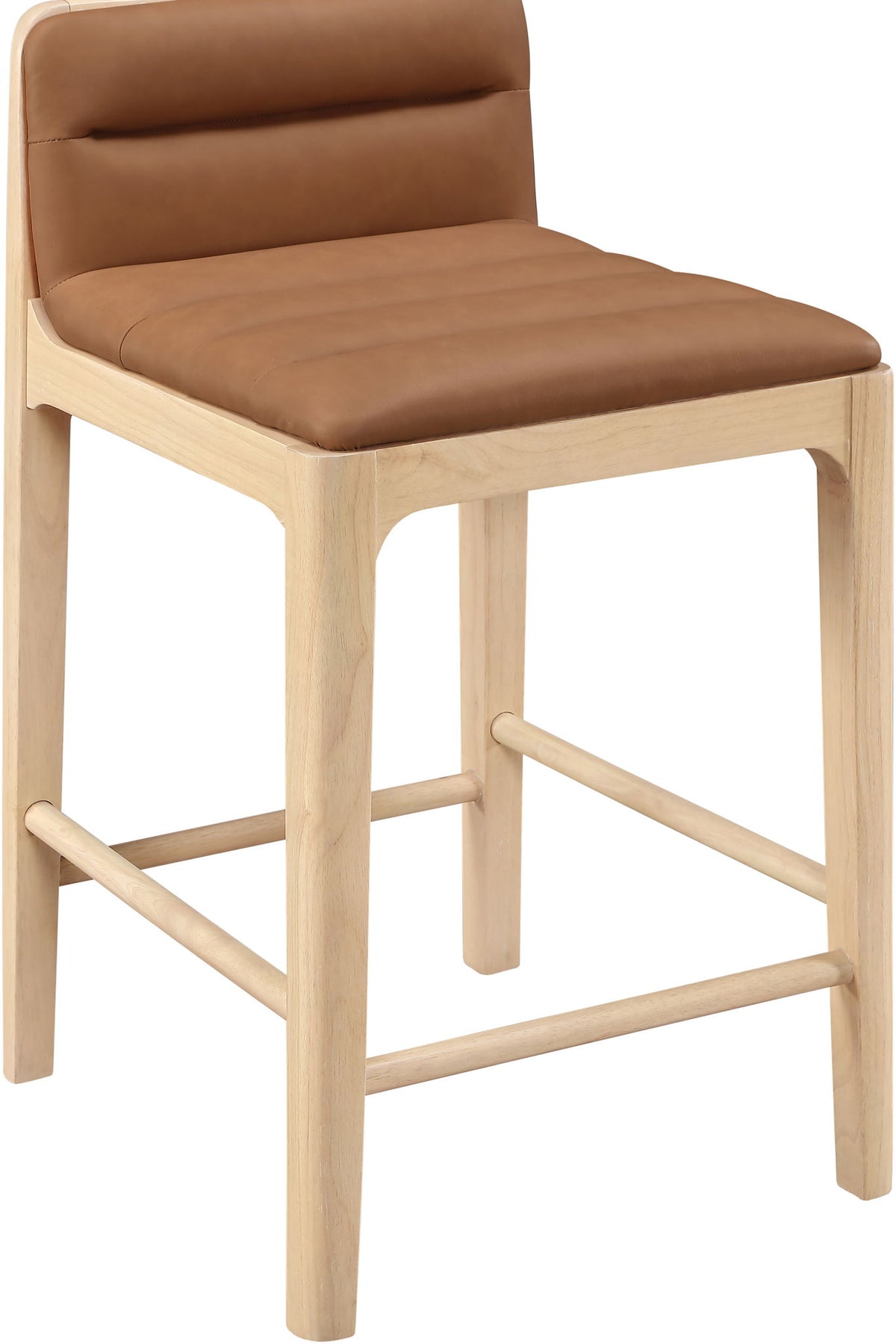 Ellis - Vegan Leather Upholstered Counter Stool (Set of 2) - Natural Base