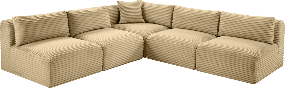 Shaggy - 5 Piece Modular Corner Armless Sectional