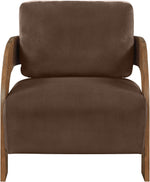 Cedra - Velvet Performance Fabric Upholstered Accent Chair - Brown Frame
