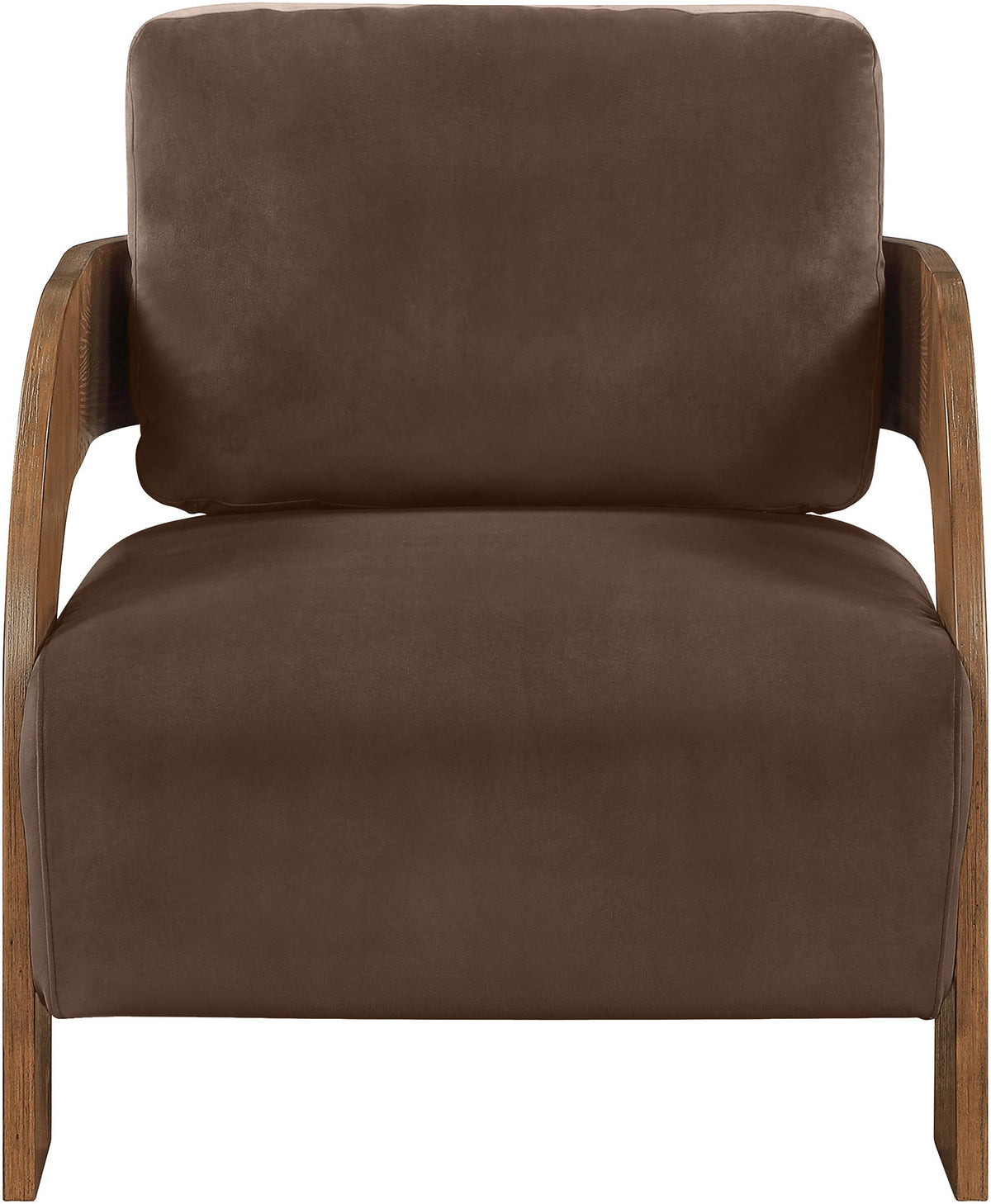Cedra - Velvet Performance Fabric Upholstered Accent Chair - Brown Frame