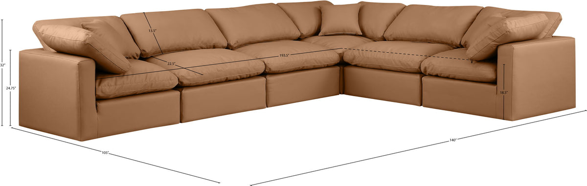 Indulge - Faux Leather 6 Piece Modular Corner Sectional