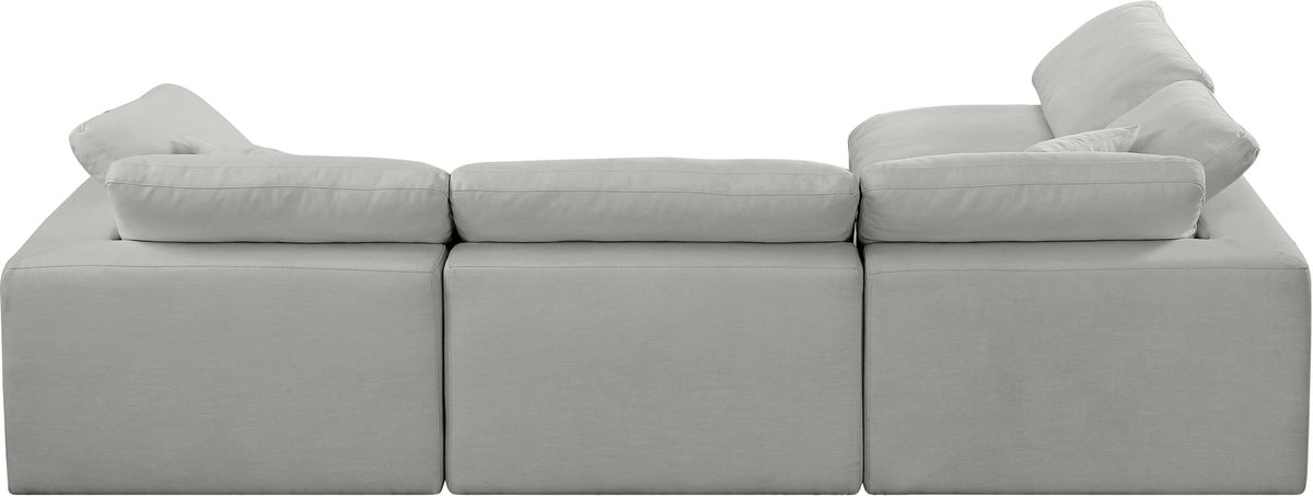 Comfy - 4 Piece Linen Fabric Modular Armless Sectional