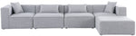 Cube - Linen 5 Piece Modular Sectional With Chaise