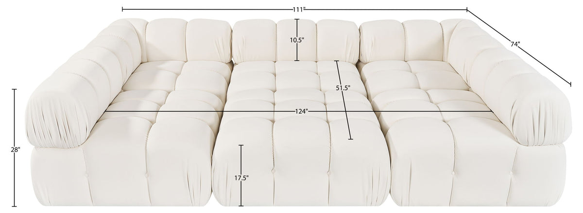 Orin - Velvet 6 Piece Modular Sectional