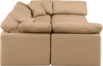 Indulge - Faux Leather 6 Piece Modular Sectional - Tan