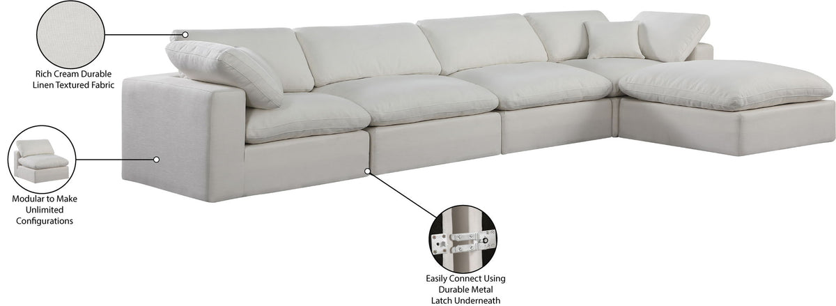 Comfy - 5 Piece Linen Modular Sectional With Chaise