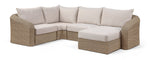 Seacrest - 123.25" Olefin Water Resistant And Wicker 5 Piece Outdoor Patio Modular Sectional