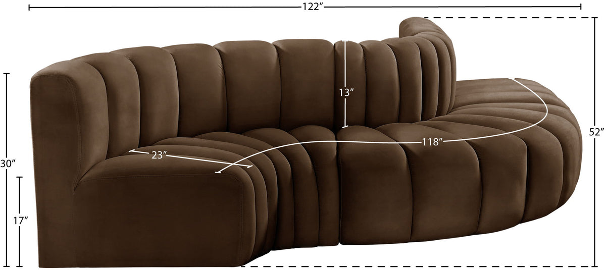 Arc - Velvet 5 Piece Modular Sofa
