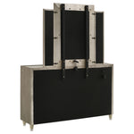 Lorient 8-drawer LED Dresser with Mirror Ivory and Camel