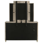 Lorient 8-drawer LED Dresser with Mirror Ivory and Camel