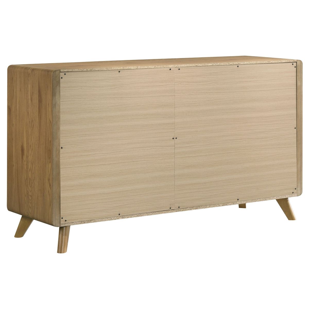 Bennett Full Cream Upholstered 4-Piece Mid-Century Bedroom Set Light Oak