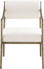 Bastille - Upholstered Dining Arm Chair (Set of 2) - Brass Frame