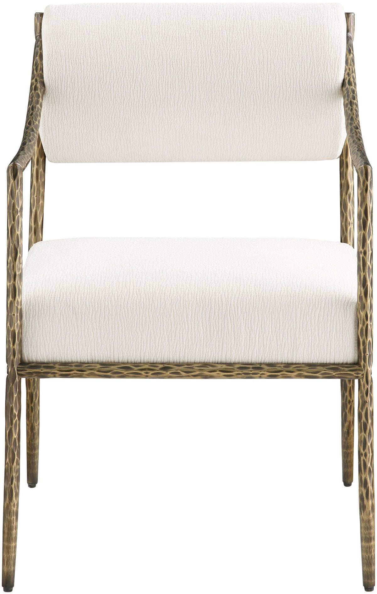 Bastille - Upholstered Dining Arm Chair (Set of 2) - Brass Frame