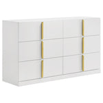 Ines 4-piece Eastern King Bedroom Set Navy and White High Gloss