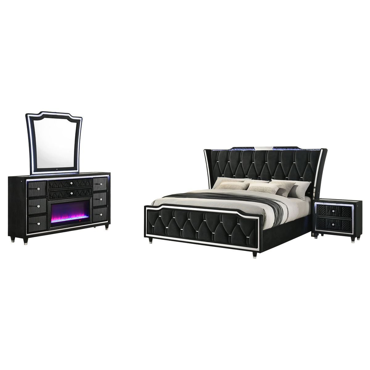 Lorient 4-piece Queen Bedroom Set Black