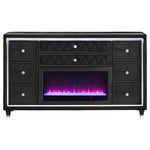 Lorient 8-drawer LED Bedroom Flame Box Dresser Black
