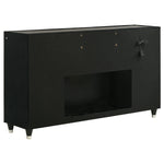 Lorient 8-drawer LED Bedroom Flame Box Dresser Black