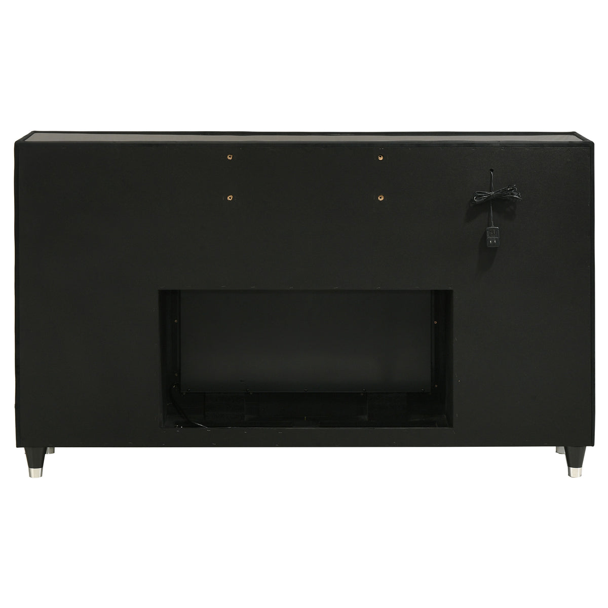 Lorient 8-drawer LED Bedroom Flame Box Dresser Black