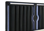 Ravenne 4-piece Velvet Upholstered California King LED Bedroom Set Black