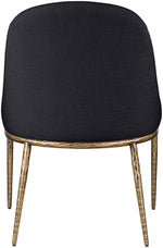 Ferro - Upholstered Dining Side Chair With Brushed Gold Legs