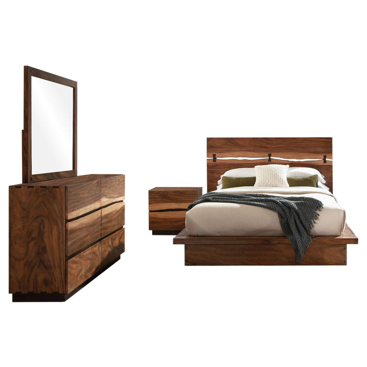 Winslow 4-piece Queen Bedroom Set Smokey Walnut