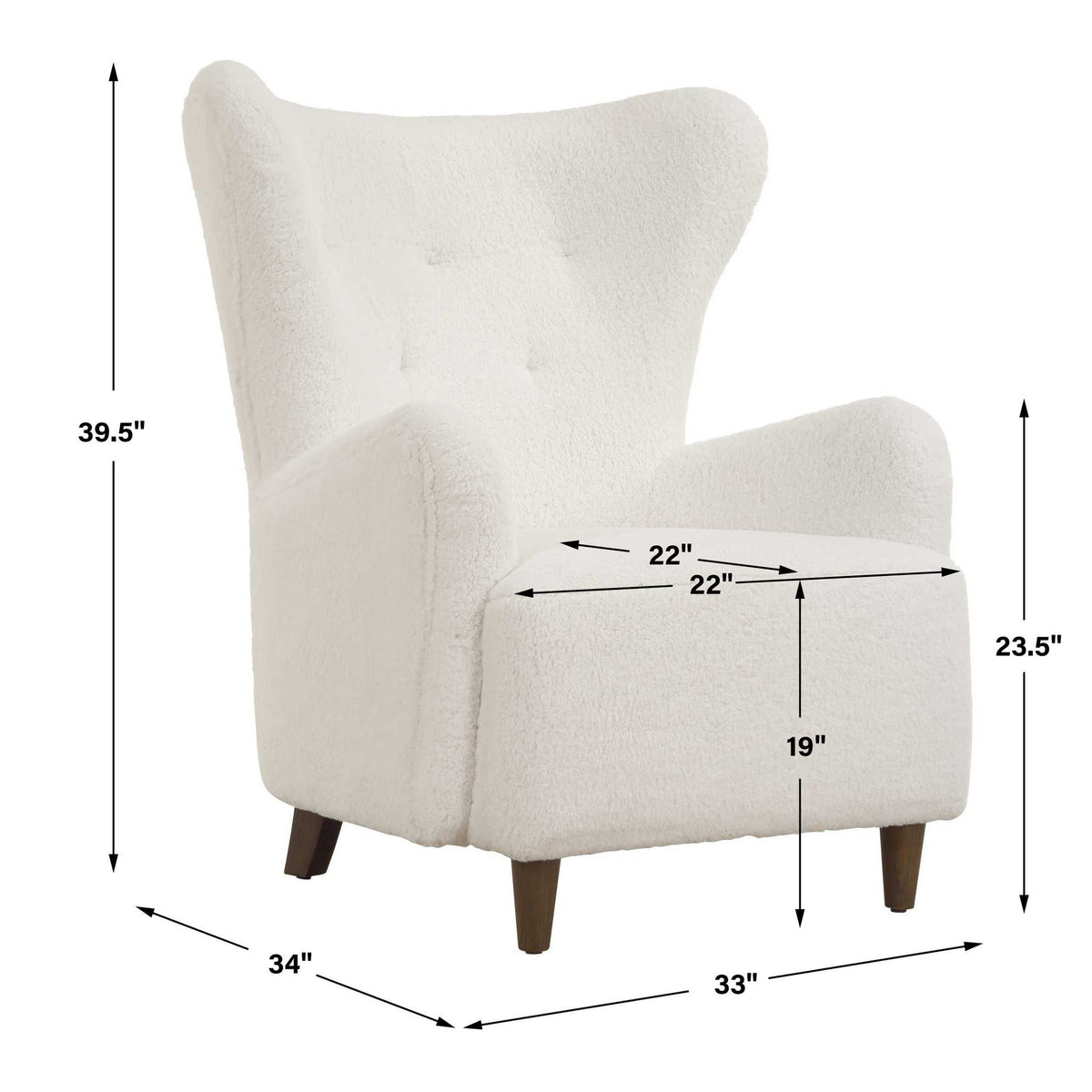 Ingel - Wingback Armchair - White