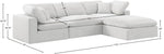 Comfy - 4 Piece Velvet Modular Sectional With Chaise - White
