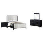 Brookmead 4-piece Upholstered Cal King Bedroom Set Black