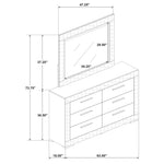 Ives 6-drawer Dresser and Mirror Grey High Gloss