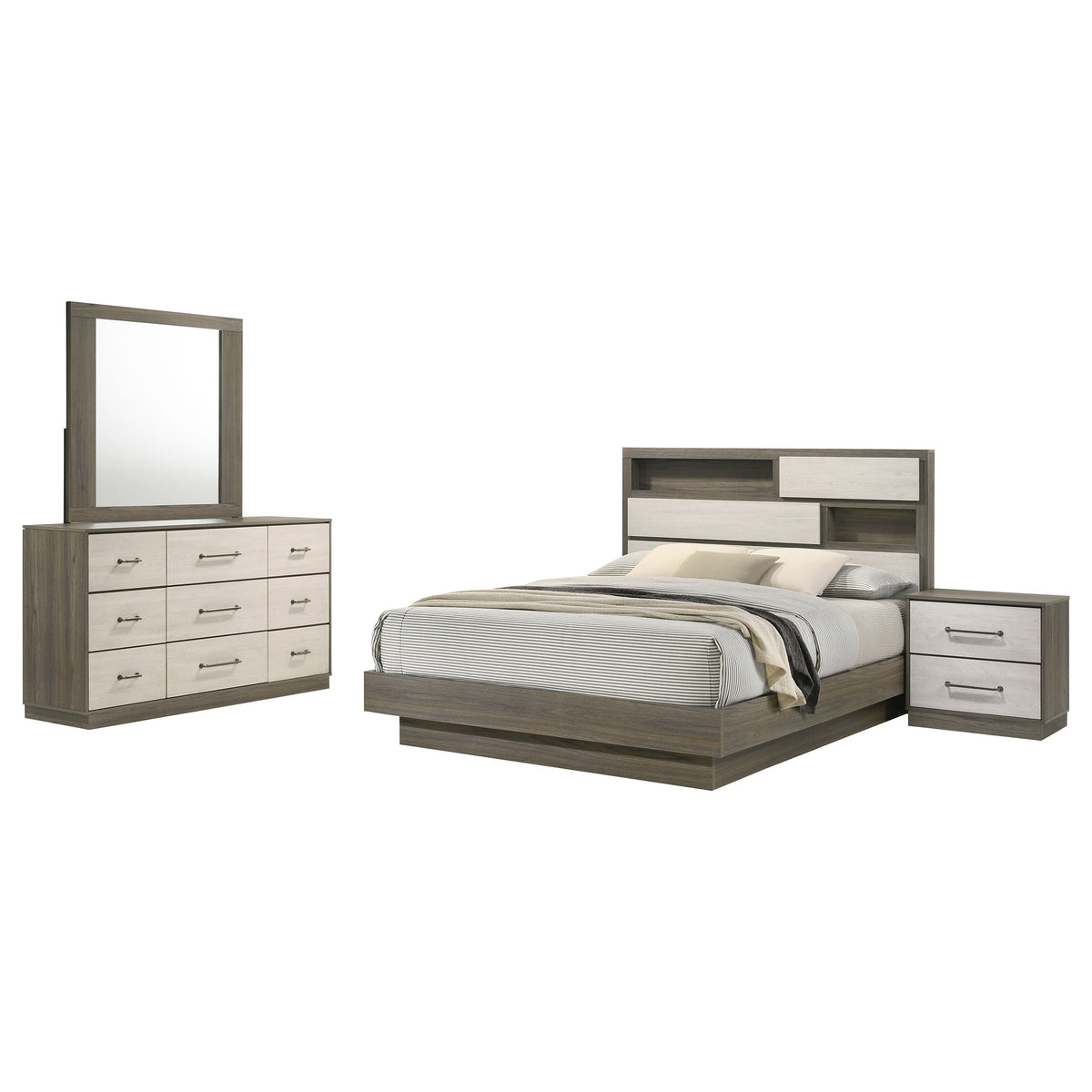 Fenwick 4-piece Queen Bedroom Set Grey Oak