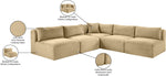 Shaggy - 5 Piece Modular Corner Armless Sectional