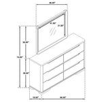 Ladera 6-drawer Bedroom Dresser and Mirror Light Elm