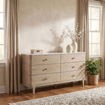 Lucaire 6-drawer Dresser Cabinet Sandstone