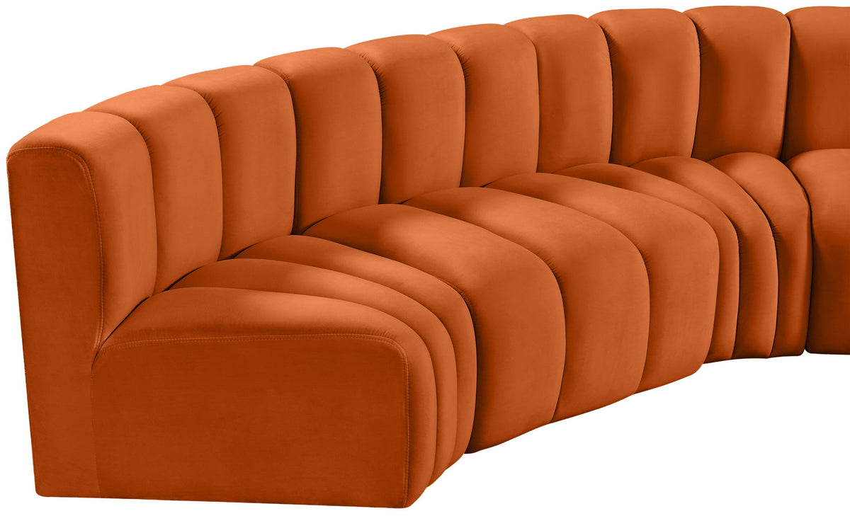 Arc - Velvet 5 Piece U-Shaped Modular Sofa