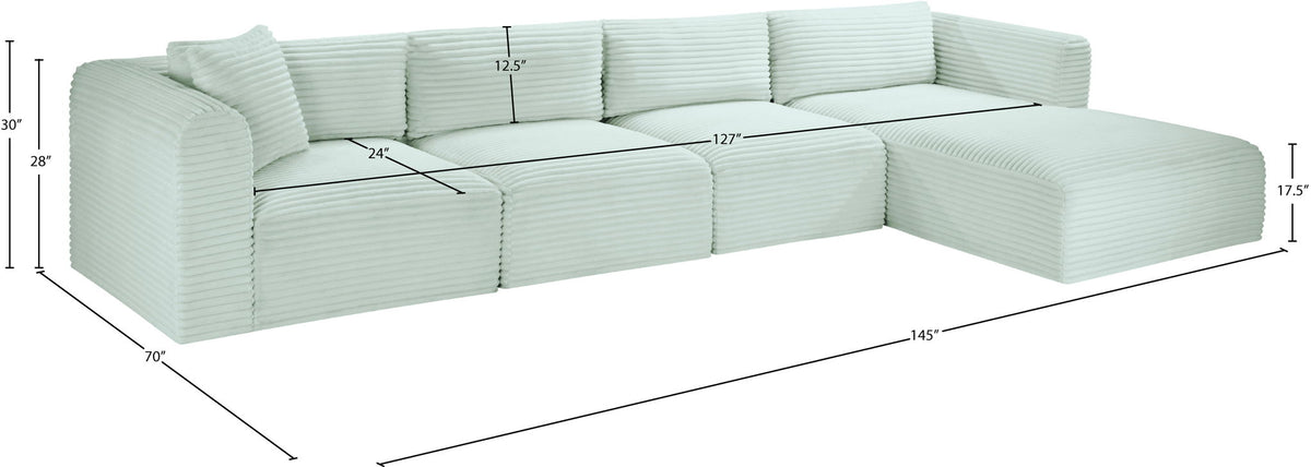Shaggy - 4 Piece Modular Sectional