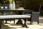 Beachcroft - Rectangular Dining Table With Umbrella Option - Black / Light Gray