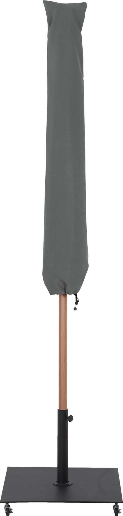 Fiji - Aluminum Patio Umbrella With Square Black And Teak Base