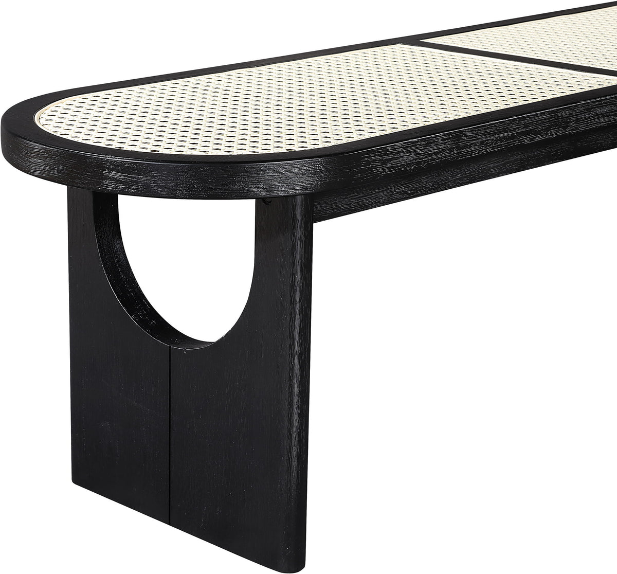 Canovia - Solid Wood And Faux Cane Bench