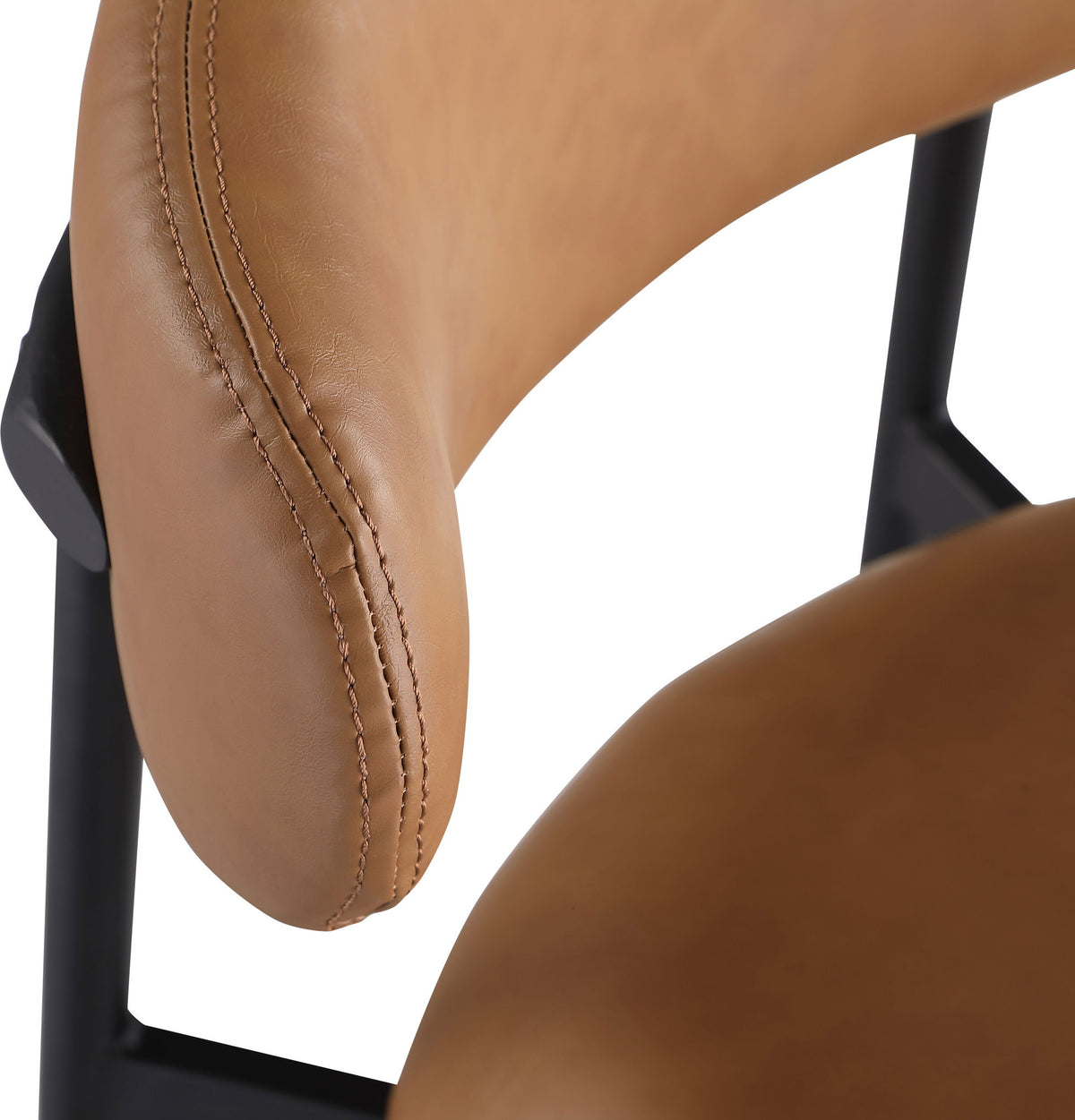 Lupita - Vegan Leather Upholstered Bar Stool With Matte Black Frame (Set of 2)