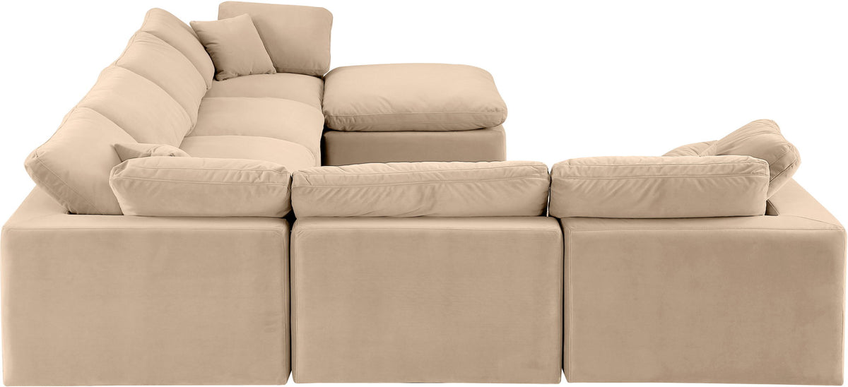 Comfy - 7 Piece Velvet Modular Sectional With Chaise