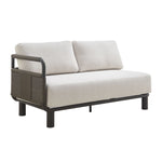 Brampton - Metal Outdoor Sectional With Cushions - Gray / Off White