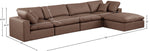 Comfy - 5 Piece Faux Leather Modular Sectional With Chaise