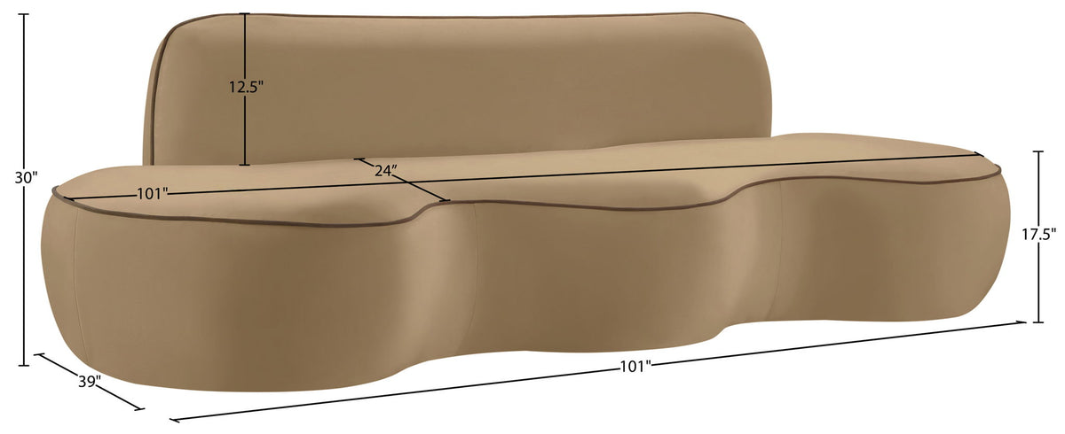 Swerve - Velvet 101" Upholstered Sofa