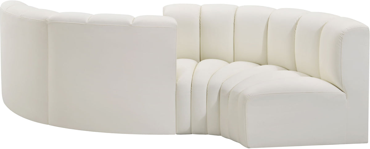 Arc - Faux Leather 4 Piece Curved Modular Sofa